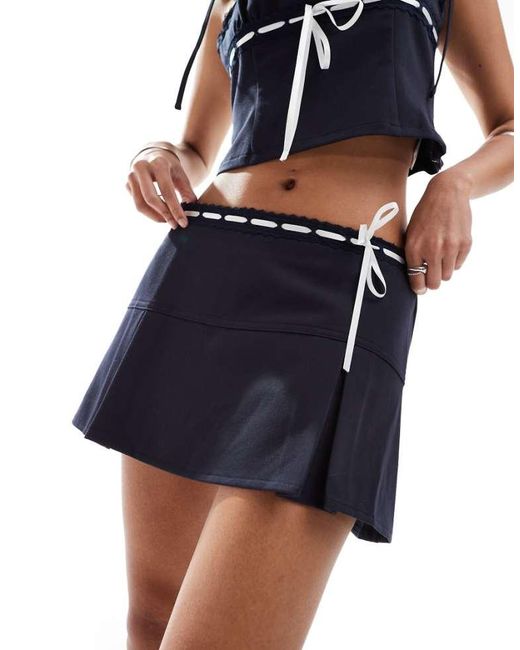 Motel Blue Idalis Ribbon Detail Skort Co-Ord