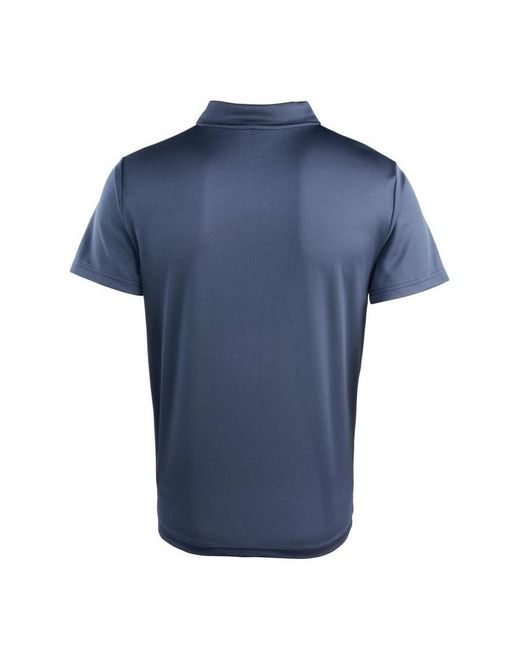 PREMIER Blue Adult Coolchecker Pique Polo Shirt