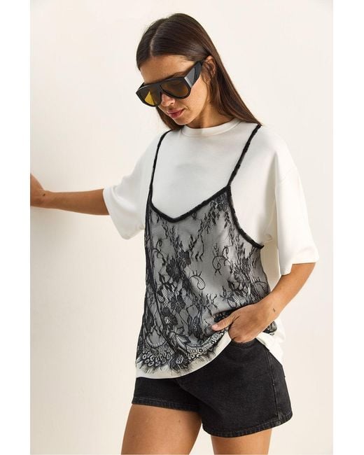 Bianco Lucci Gray Elastane T-Shirt