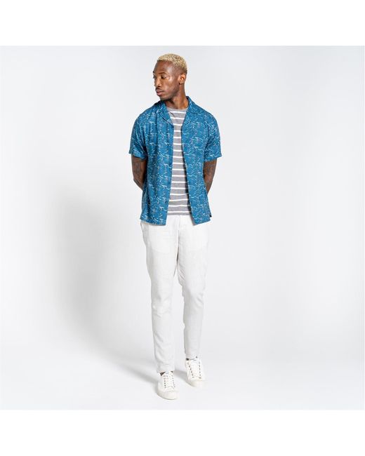 Craghoppers Blue Hula Collared Neck Short Sleeve Shirt for men