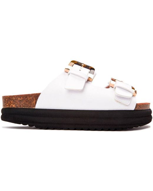 V.Gan White Vegan Plum Footbed Tortoiseshell Sandals