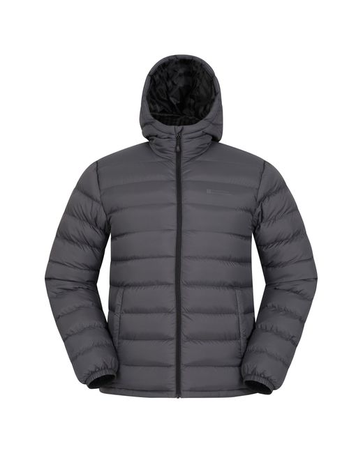 Mountain Warehouse Gray 'Season' Padded Jacket With Side Pockets Water Resistant Warm Coat Polyamide for men