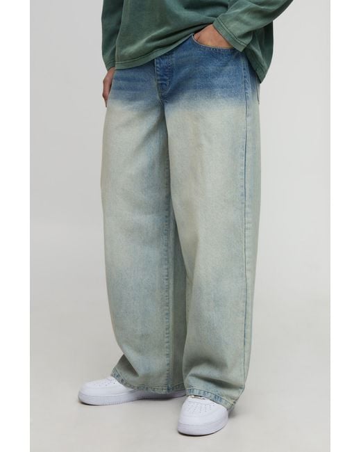 BoohooMAN Blue Basic Baggy Fit Jeans for men