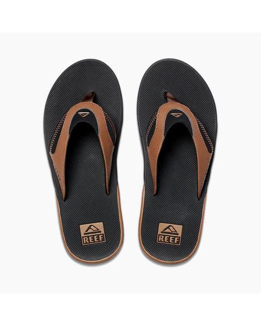 Reef Black Fanning Sandals/Tan for men