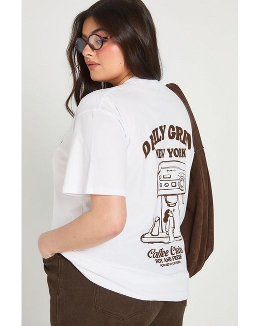 Boohoo White Plus Daily Grind New York Graphic T-Shirt