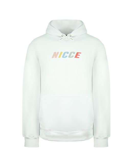 Nicce London White Long Sleeve Pullover Myriad Hoodie 211 1 02 05 0002 Cotton for men