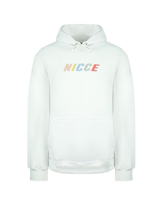 Nicce London White Long Sleeve Pullover Myriad Hoodie 211 1 02 05 0002 Cotton for men