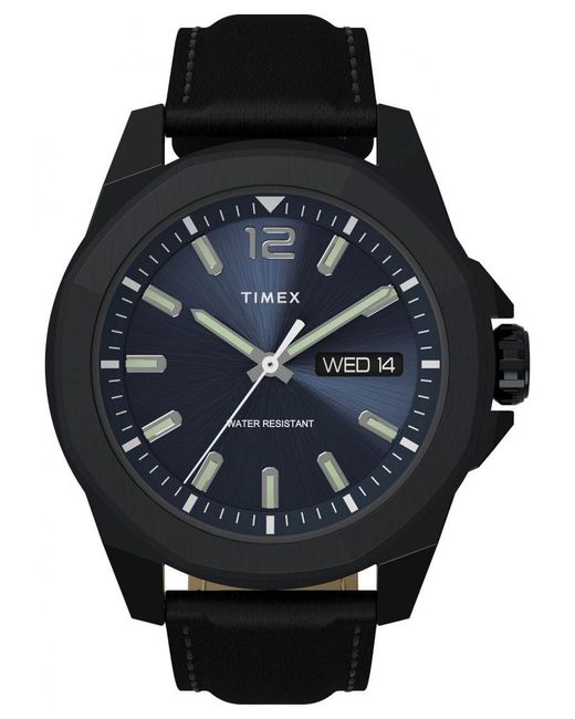 Timex Black Essex Avenue Watch Tw2V42900 Leather (Archived) for men