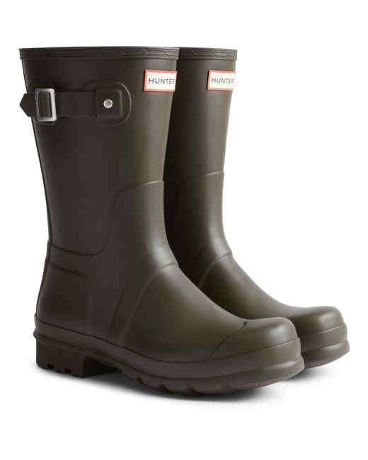 Hunter Black Original Short Wellington Boots Rubber for men