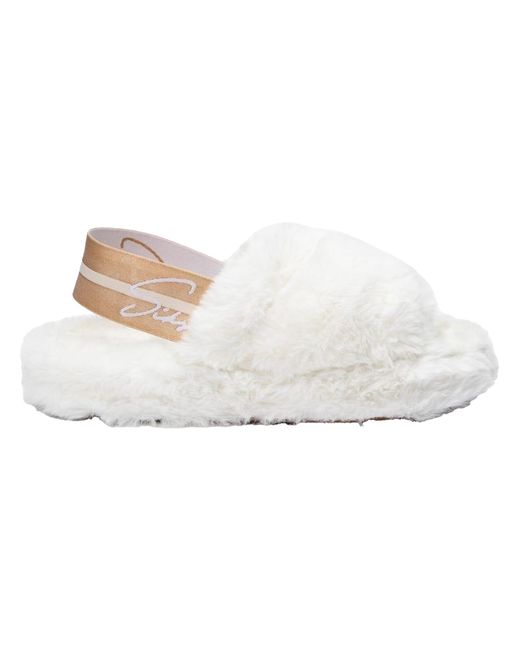 Siksilk White Damen Hausschuhe, Zum Hineinschlüpfen, Flauschig