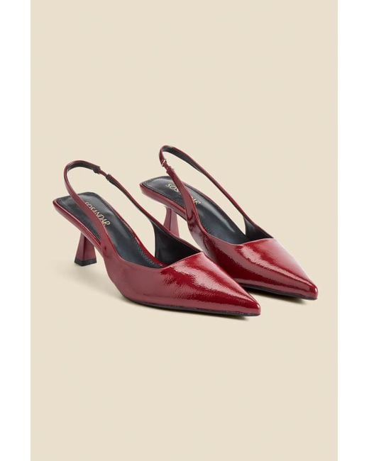 Sosandar Pink Cherry Kitten Heel Slingback Court Shoes