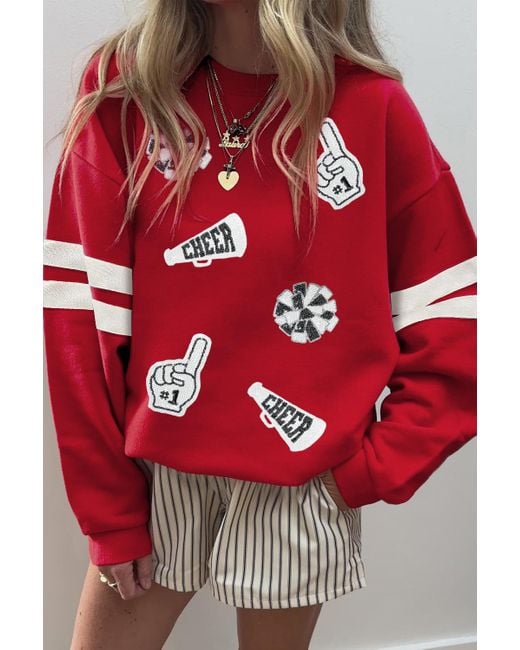 Azura Exchange Patches Sweatshirt in het Red