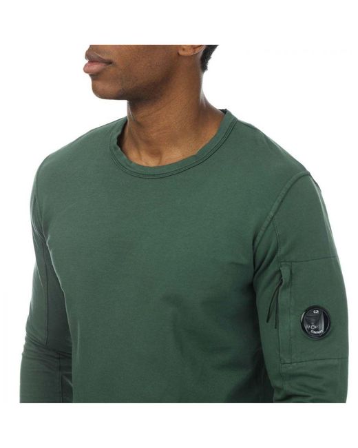 C P Company Light Fleece Sweatshirt In Groen in het Green voor heren