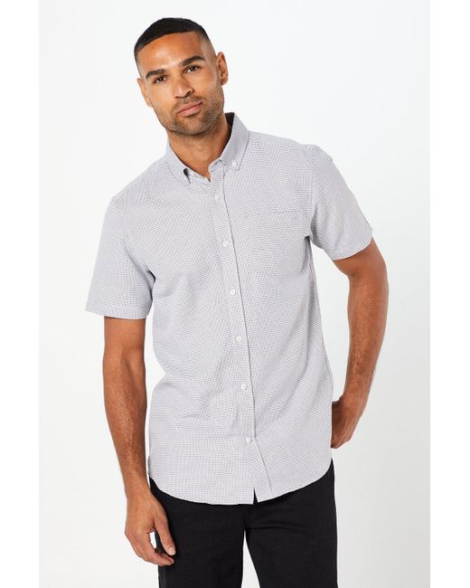 MAINE White Pattern Short Sleeve Shirt for men