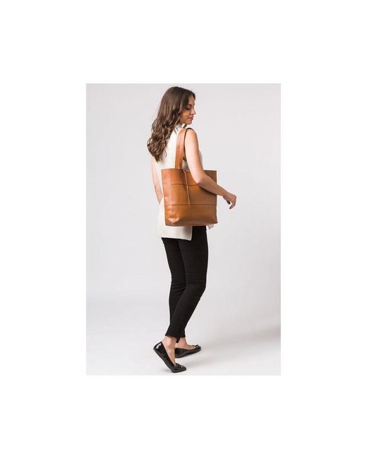 Pure Luxuries Brown 'Ashurst' Saddle Vegetable-Tanned Leather Tote Bag