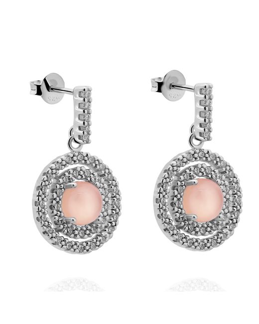 Orphelia White 'Rivera' 925 Sterling Drop Earrings