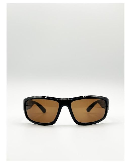 SVNX White Racer Style Sunglasses With Lenses for men