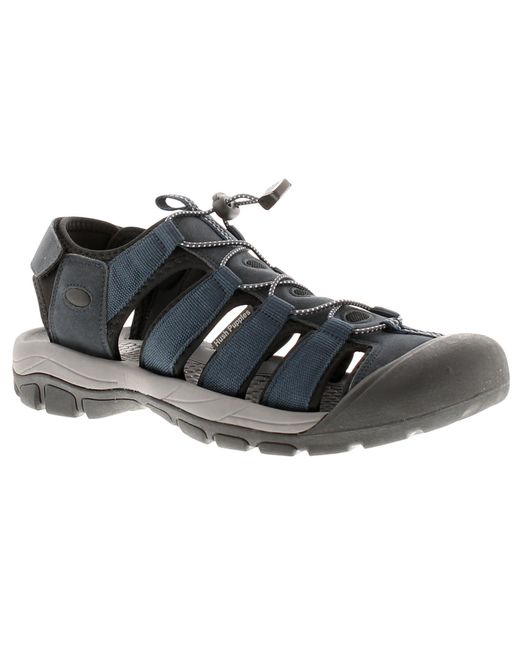 Hush Puppies Black Pu Upper Active Closed Toe Sandal With Touch Fastening for men