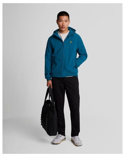 Lyle & Scott Blue Fleece Back Softshell Jacket for men