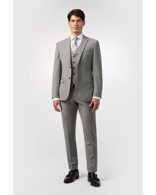 Alexandre Silver Label Gray Single Breasted Long Sleeve Two Button Tailored Suit Jacket for men
