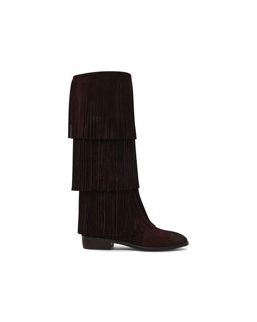 Steve Madden Black Leather Spur Boot Browns