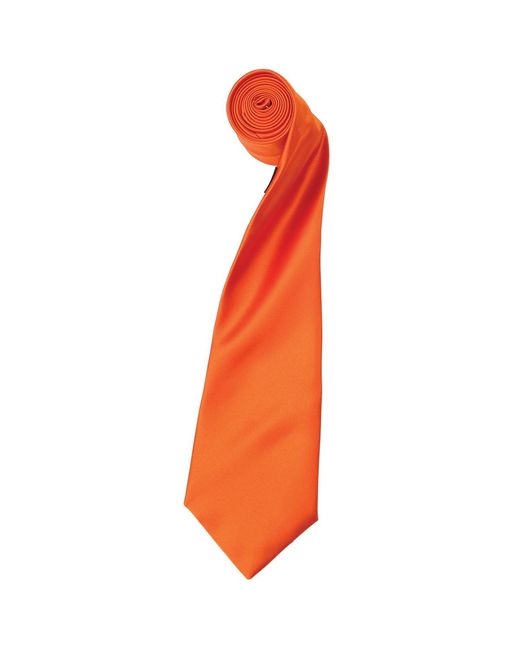 PREMIER Orange Plain Satin Tie (Narrow Blade) (Pack Of 2) (Terracotta) for men