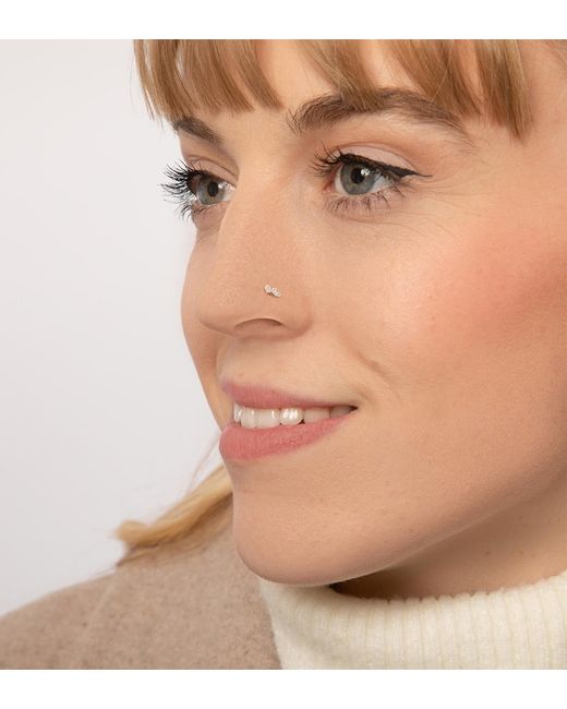 The Jewellery Stockroom Metallic 9Ct Baguette Cz Nose Stud