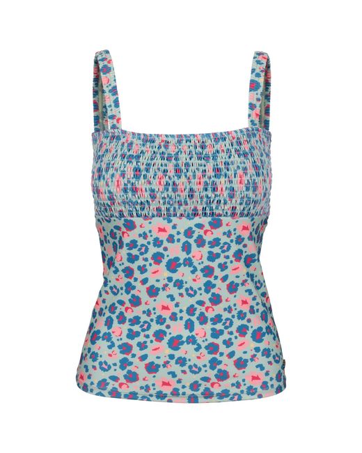 Trespass Blue Ladies Annabel Leopard Print Swim Top (Light Sage)