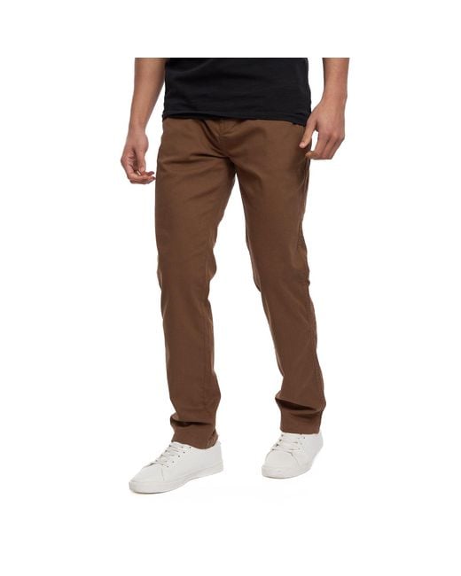 Crosshatch Brown Roysden Chinos for men