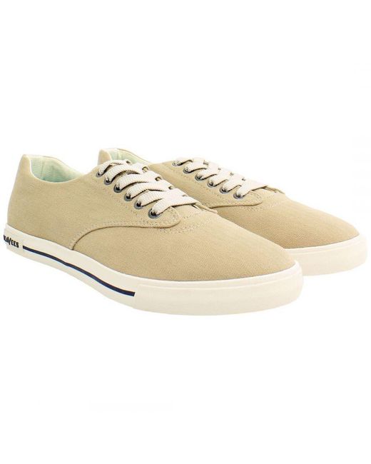Seavees White Hermosa Surfwash Plimsolls Canvas (Archived) for men