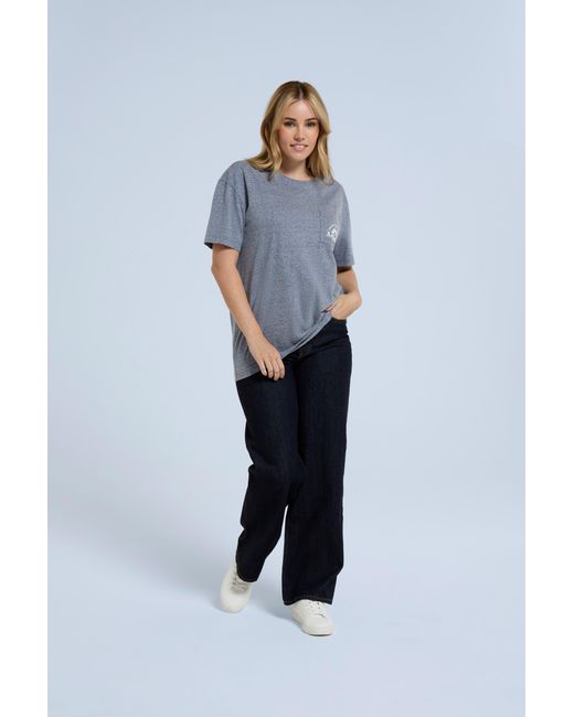 Mountain Warehouse Gray 'Elena' Pocket T-Shirt Cotton Relaxed Fit Casual Tee