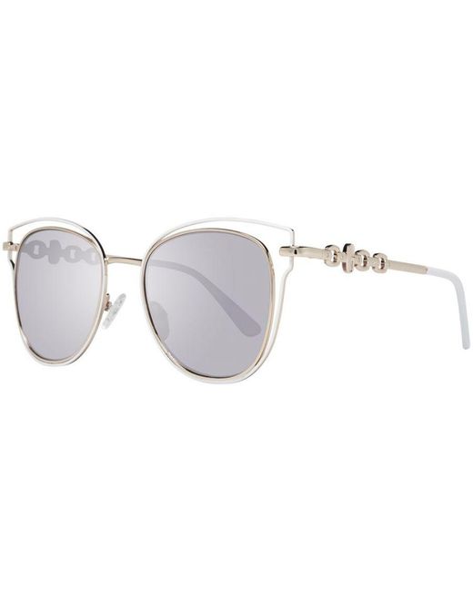 Guess White Mirrored Cat Eye Sunglasses