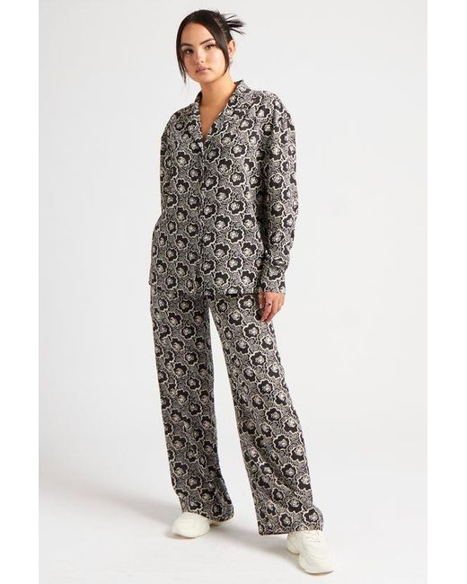 Urban Bliss Gray Pattern Stencil Trousers