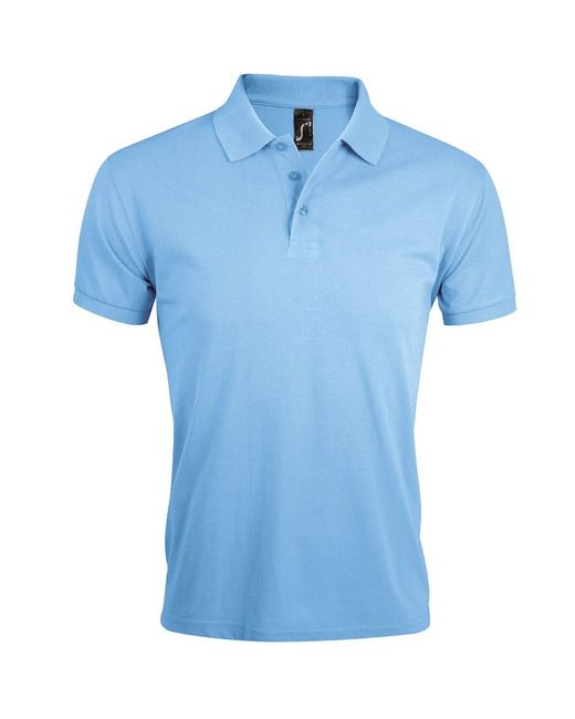 Sol's Blue Prime Pique Plain Short Sleeve Polo Shirt (Sky) for men