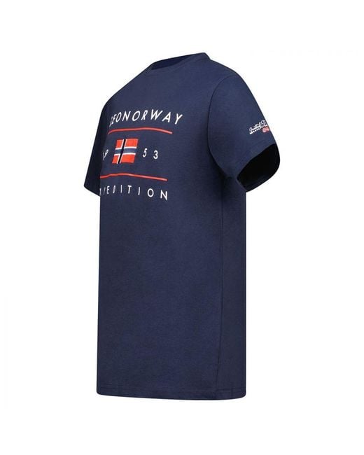 GEOGRAPHICAL NORWAY Blue Short Sleeve T-Shirt Sy1355Hgn for men
