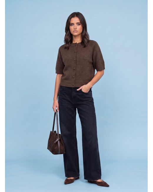 Urban Bliss Blue Wool Blend Short Sleeved Cardigan