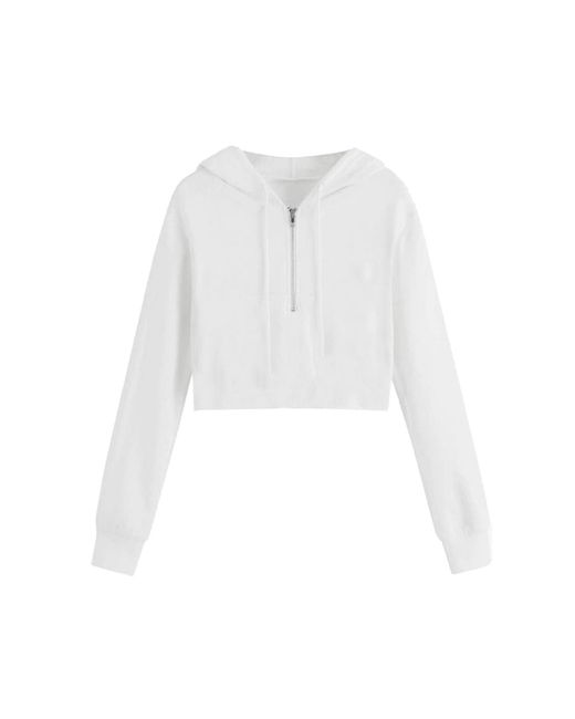 Miso White Cropped Hoodie