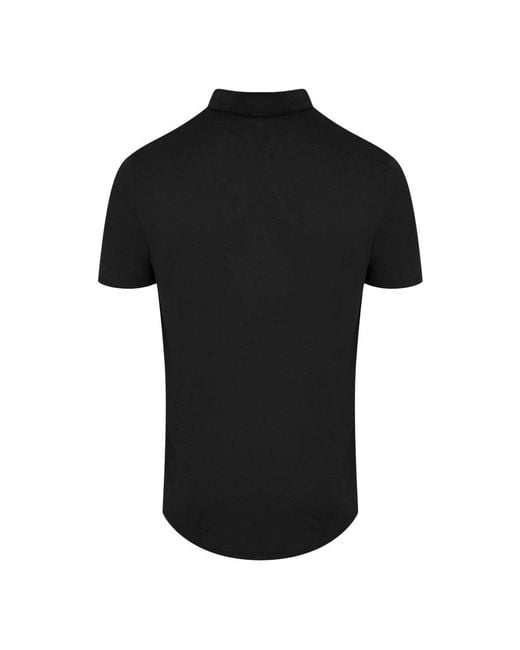Aquascutum Black Active Beach Basic Sailor Polo Shirt Cotton for men
