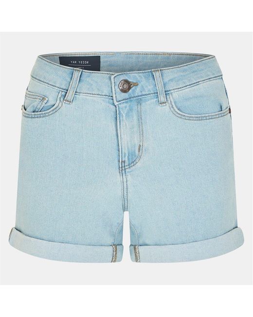 Noisy May Blue Slim Fit Denim Bermuda Shorts