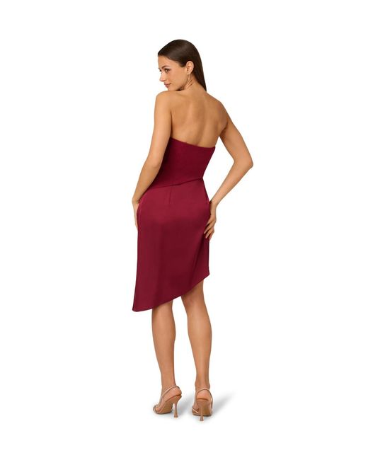 Adrianna Papell Red Knit Crepe Midi Dress