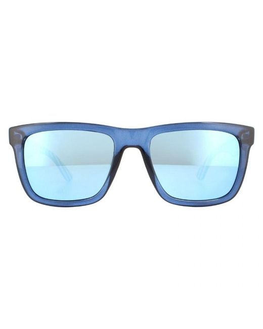 Lacoste Blue Classic Rectangle Mirror Sunglasses for men