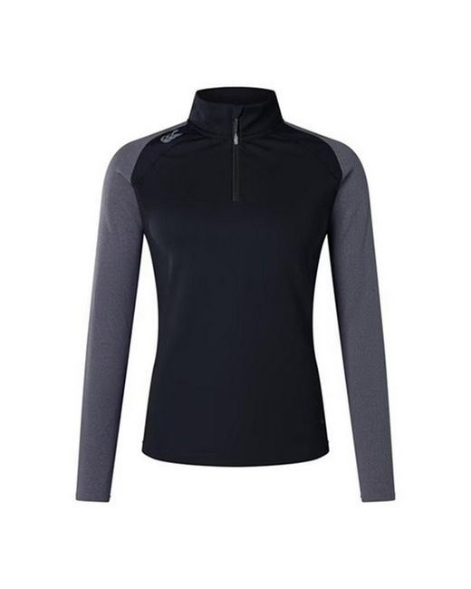 Canterbury Blue Ladies Elite Quarter Zip Base Layer Top /Magnet Marl)