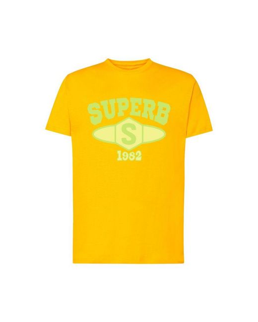 Superb Yellow University Sprbca-2201 Short Sleeve Round Neck T-Shirt for men