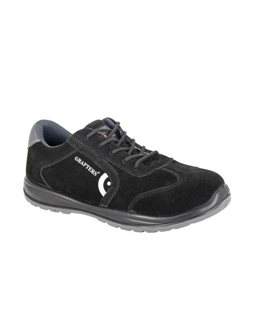 Grafters Black Grafter Force Safety Trainers for men