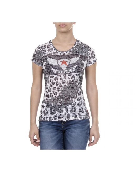 Andrew Charles by Andy Hilfiger Blue T-Shirt Short Sleeves Round Neck Maya