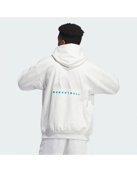 Adidas Originals White Basketball Hoodie