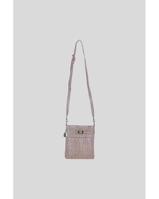 Ashwood Leather Gray Real Crossbody Bag With Adjustable Strap