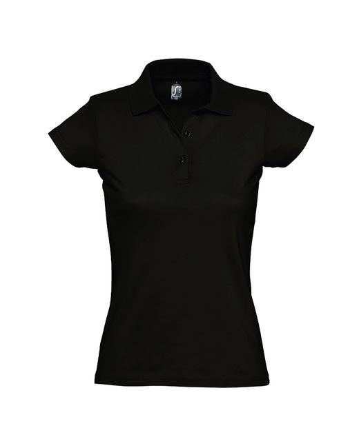 Sol's Black Ladies Prescott Short Sleeve Jersey Polo Shirt (Deep)