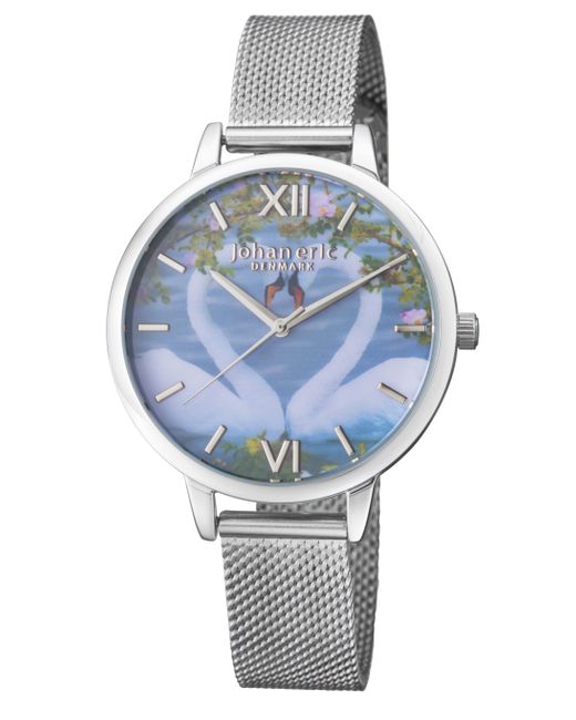Johan Eric Blue Knopsvane Ss Watch With Photo Dial And Mesh