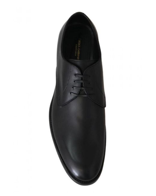 Dolce & Gabbana Black Leather Sartoria Hand Made Shoes for men